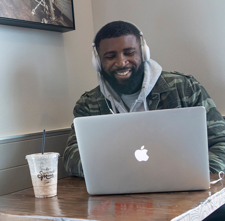 Student working online