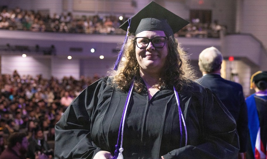 A student at commencement
