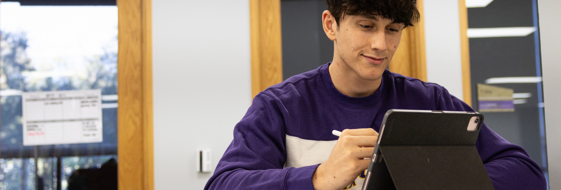 Student working online