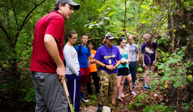 Students in the nature preserve