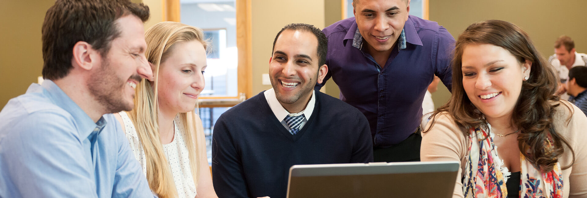 Group of MEd students working collaboratively