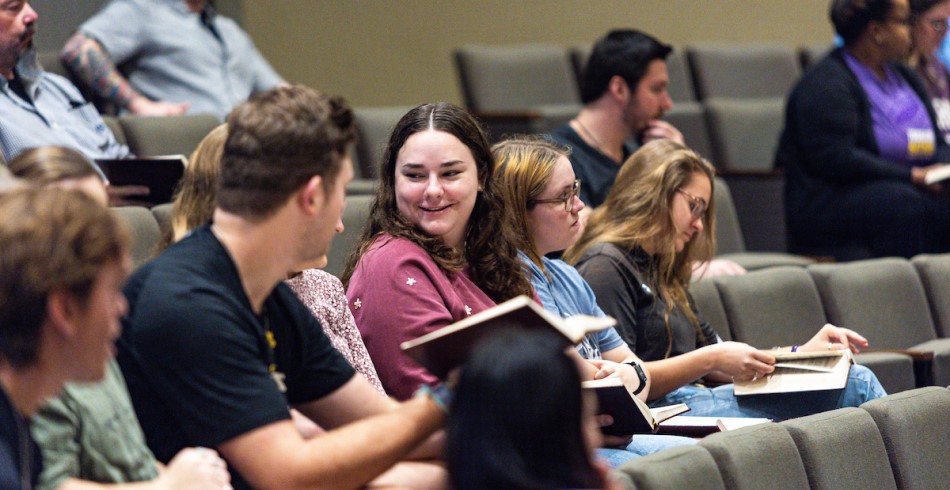 Students in chapel 