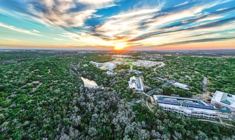 Picture of campus taken from a drone